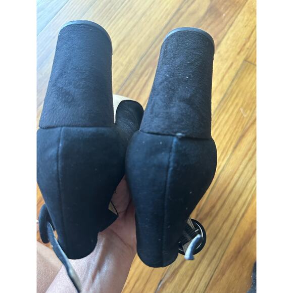 Marc Fisher Black Suede Leather Heels – 3.5" Ankle Strap - Picture 8 of 10